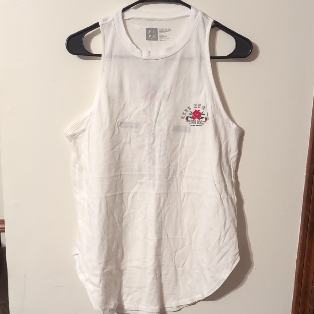 Lira White Tank Top with Floral Design